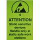 ETIQUETTE JAUNE ATTENTION ZONE ESD R.42-150-0020 X100
