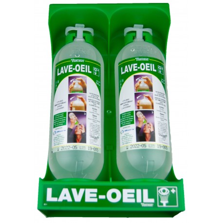 POSTE DE LAVAGE DES YEUX AUTONOME EQUIPE DE 2 FLACONS DE 1L R.T-ST2TR