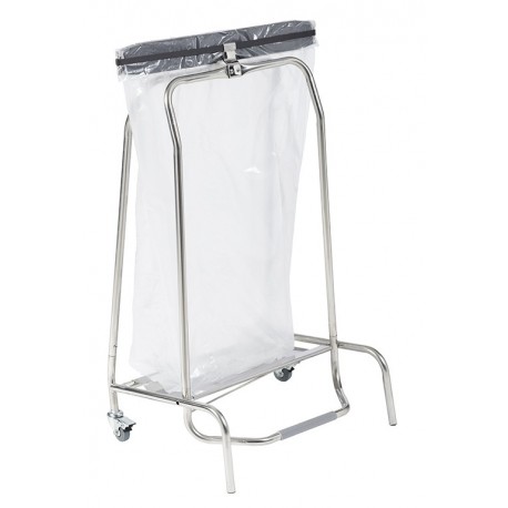 SUPPORT SAC POUBELLE 110L COLLECTEUR A CLAPET INOX R.59480