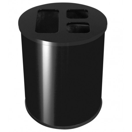 POUBELLE 40L NOIRE METAL TRI SELECTIF 3 COMPARTIMENTS R.8991080 X1
