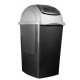 POUBELLE 65L NOIR/GRIS PLASTIQUE COUVERCLE BASCULANT EUROPA R.643/EU 
