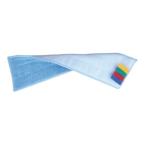 FRANGE MICROFIBRE 40X12CM VELCRO BLEUE TRAPEZOIDALE X20