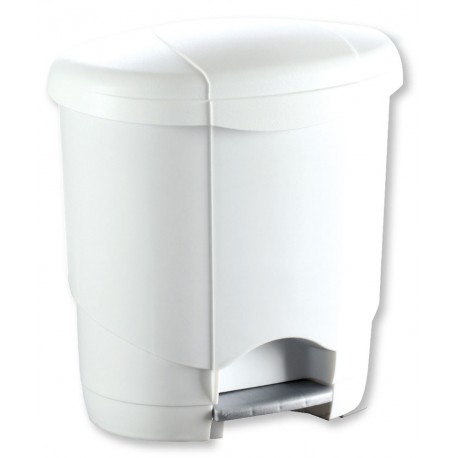 POUBELLE 12L BLANCHE PLASTIQUE A PEDALE LOLLY R.277 X6