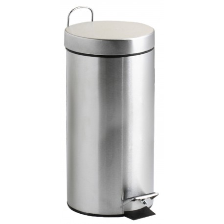 POUBELLE 30L INOX METAL SATIN A PEDALE R.PMX30