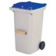 CONTAINER 0240L GRIS/COUVERCLE COULEUR AVEC BARRE VENTRALE