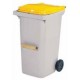 CONTAINER 0240L GRIS/COUVERCLE COULEUR AVEC BARRE VENTRALE