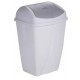POUBELLE 50L BLANCHE PLASTIQUE COUVERCLE BASCULANT GRIS SWING R.639 X