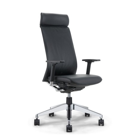 FAUTEUIL DE DIRECTION RIO CUIR NOIR