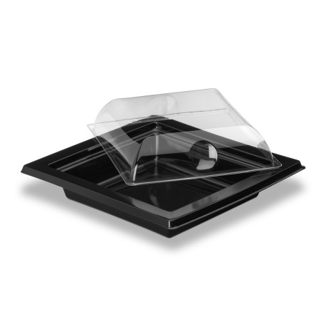 RAVIER NOIR AVEC COUVERCLE CRISTAL 135X135X47MM R.RAV171N X200